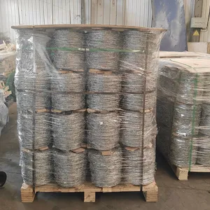 Wholesale Price Barbed Wire Fence PVC Galvanized Barbed Iron Wire Per Roll Customized Size Protective Barbed Wire Coil thumbnail-6
