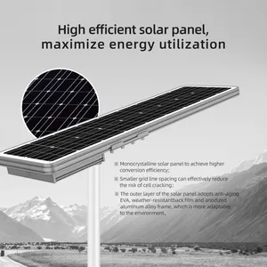 100W Solar Lights 11000Lumens Unique Design All in One Solar Street Light thumbnail-2
