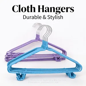 10Pcs Pack Thickened Non-slip Household Adult Dipped Clothes Hangers/Clothes Racks thumbnail-5