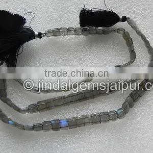 Wholesale Super Fine Quality Labradorite Double Drill Chicklet Beads thumbnail-1