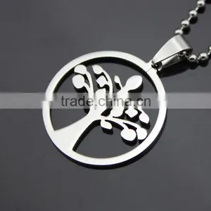 Stainless Steel Tree of Life Pendant Necklace thumbnail-3