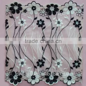 Black and White Flower Wiss Voile Embroidery African Organza Lace thumbnail-1