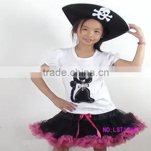 Red Flower Girl Pettiskirt Set Polka Dot Bloom Kids Outfits Mickey Spot Child Tutus Suit thumbnail-3