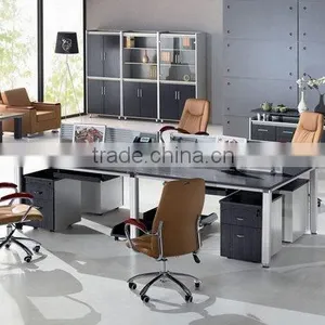 Modern 4 Seat Straight Workstation,linear Steel Frame Office Partition ( SZ-WS005) thumbnail-1