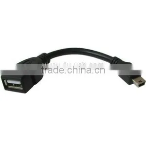 Black Mini 5pin USB to USB AM OTG Adapter Cable, Length: 12cm thumbnail-1