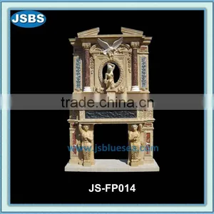 Human and Animal Statue Marble Fireplace thumbnail-1