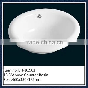 Sanitary Ware Ceramic China Oval Counter Wash Basin thumbnail-1
