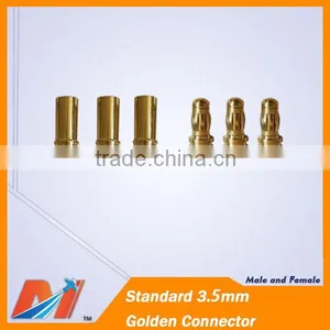 Maytech Standard 3.5mm Golden Banana Connector Male and Female in Pair thumbnail-1