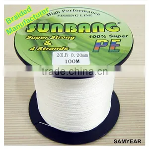 SUNBANG Zhejiang Factory Outdoor Fishing Tackle Bulk Top Quality Nano Braided Fishing Line 20lb White 300m thumbnail-1