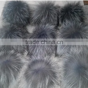 Silver Fox Fur Balls for Hats thumbnail-3