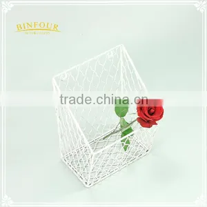 Metal White Wire Basket Stand Display Rack for Table thumbnail-4
