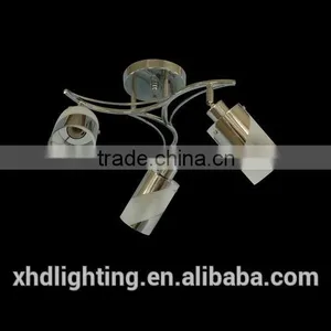 Zhongshan XHD Chrome Column Glass Modern Ceiling Lamp for Indoor Decoration thumbnail-1