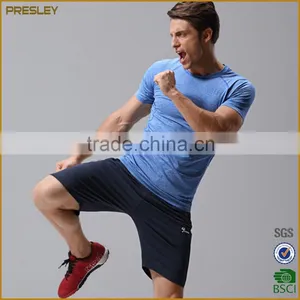 2016 Custom Design 100% Cotton Men's Heather Plain Round Neck Sports T Shirt thumbnail-5