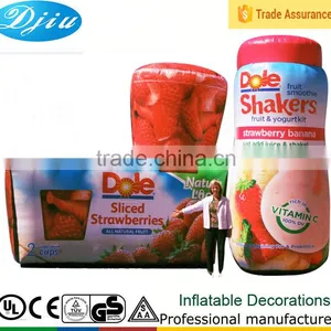 DJ-GG-117 Large Inflatable Strawberry Milk Drinks Advertising Fashion Show Decorations Board Outdoor Street Show thumbnail-1