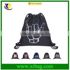 Men's Daypack Print Chinese Number Gestures Backpack Travel Drawstring Canvas Bag thumbnail-1