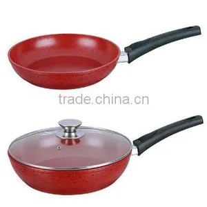 Aluminium Red Lava Stone Coating Fry Pan thumbnail-2