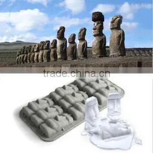Novelty Easter Island Moai Stone Statues Ice Cream Mould Summer Mini Silicone Cake Mould Ice Tray Ice Cubes DIY Mould thumbnail-1