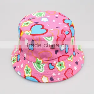 Kids Floral Print Bucket Hat Sun Cap thumbnail-1