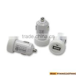 12V 1000mA Mini USB Car Charger for Mobile Tellphone Iphone, Ipad,psp,blackberry thumbnail-1