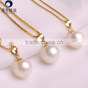 White Color Fresh Water 9-10mm Necklaces Pendants Simple Designs for Wholesale thumbnail-3