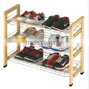 3 Layer Stainless Steel/wooden Shoe Rack /shoe Storage thumbnail-3