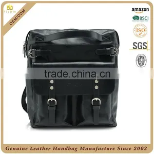 Guangzhou Factory OEM Cowhide Oily Leather Mens Travel Bag Duffel Bag Custom Waterproof Leather Backpack for Men thumbnail-1