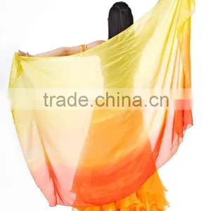SWEGAL Newest Wholesale Belly Dance 100% Silk Fan Veils thumbnail-4