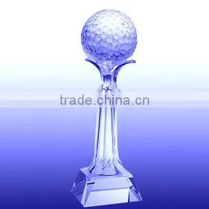Wholesale New Design Unique Crystal Glass Golf Trophy for Sports Souvenir thumbnail-1