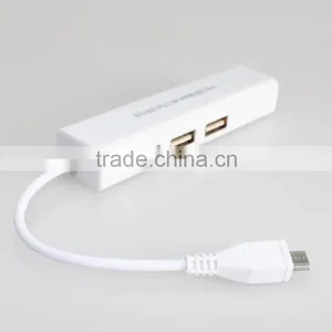 Micro USB to Network LAN Ethernet RJ45 Adapter With 3 Port USB 2.0 HUB Adapter thumbnail-2