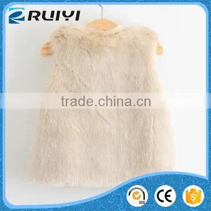 Kids Clothes, Light Pink Fur Vest Sale, Factory Rabbit Fur Vest thumbnail-2