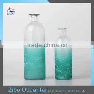 Best Selling Tall Large Color Glass Vase Recycled Frosted Cylinder Vases With Welt Top thumbnail-1