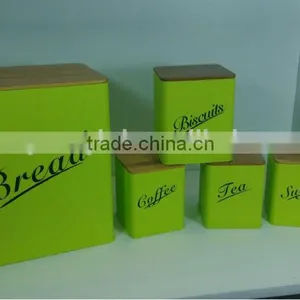 Canister Set With Wooden Lids thumbnail-1