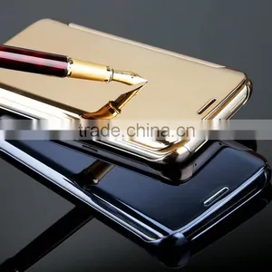 2016 Hot Selling Window View Electroplating Mirror pc pu Flip Case Cover for Samsung Galaxy S7/s7 Edge thumbnail-1