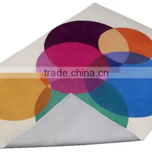 Modern Designs Hand Tufted Cut Pile Cream/Multi Colour Wool Carpets thumbnail-3