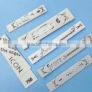 White Ground End Fold Flexo Print Polyester Main Label thumbnail-1