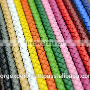 Bolo Braided Round Leather Cords |100% Genuine Leather Corda/ 3mm Braided Bolo Cord Round thumbnail-3