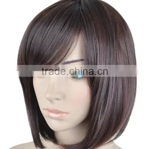 Lady Fashion Short Brown Straight Women Bob Wig Cosplay Party Wig N500 thumbnail-1