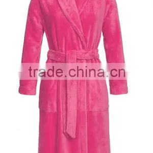 2015 New Arrival Women Printed Burn Out Coral Fleece Bathrobe Ladies Bath Gown Bobe thumbnail-6