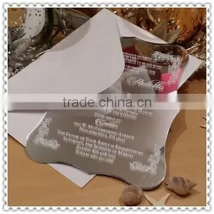 Silvery Ace Mirror Acrylic Invitation For Wedding Decorative Cards thumbnail-1