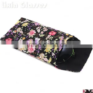 New Hot Selling Soft Cloth Bag Sunglasses Glasses Pouches Black Red Flower Eyewear Accessories Mobile Phone Bag 90*180mm BDH02D thumbnail-2