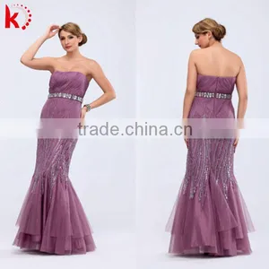 Distinctive Off Shoulder Prom Dress Mermaid Style Beaded 2014 New Model Evening Dress thumbnail-1