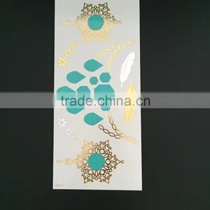 WMT-106 Bracelet & Necklace Design Temporary Flash Foil Tattoo Sticker thumbnail-2