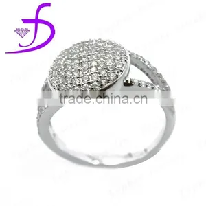 Bulk Sale 925 Sterling Silver AAA Zricon Women Elegant Ring Rhodium Plated thumbnail-1