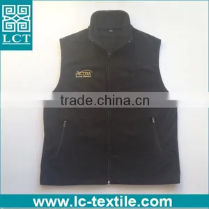 Wholesale Top Quality Gold Stitching Embroidery With Your Logo Anti-pilling Full Zipper Polar Fleece Vest for Men(LCTU0048) thumbnail-1