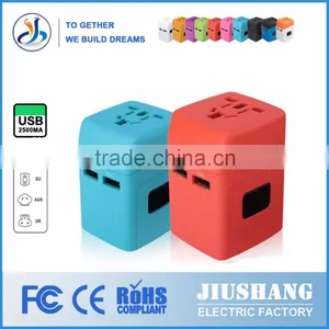 China Factory Using Imported Raw Materials Double USB 2500MA Universal Power Travel Adapter thumbnail-2