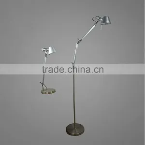 Adjustable Height And Angle Satin Nickel Plated Metal Table Lamp And Floor Lamp Vintage Style Lamps thumbnail-1