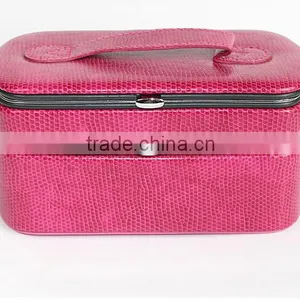 Wholesale Custom High-grade PU Leather Jewelry Box, Fashion Beautiful Make-up Box, Portable Storage Box thumbnail-1