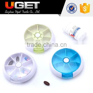 Children Plastic Portable Round Buckle up 7 Day Pill Box thumbnail-1