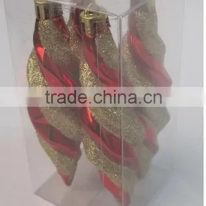 Red Hot Shatterproof 4-Finish Finial Drop Christmas Ornaments thumbnail-2