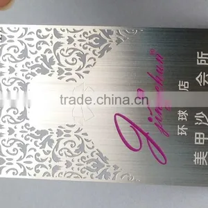 Magnetic Stripe Card, Stainless Steel Silver Metal Business Card With Cut Out Design thumbnail-3